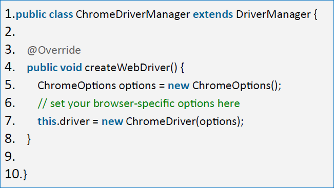 ChromeDriverManager sample implementation